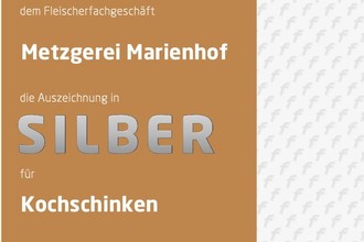 Silber Auszeichnung für unseren Kochschinken